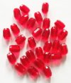 30 10x7mm Red Faceted Oval Beads